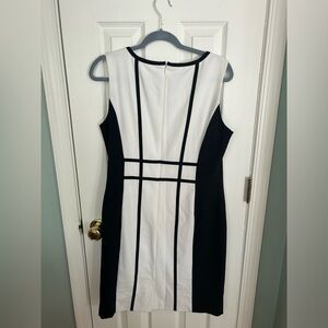 CALVIN KLEIN A Line Black White Classic Dress Woman’s 12